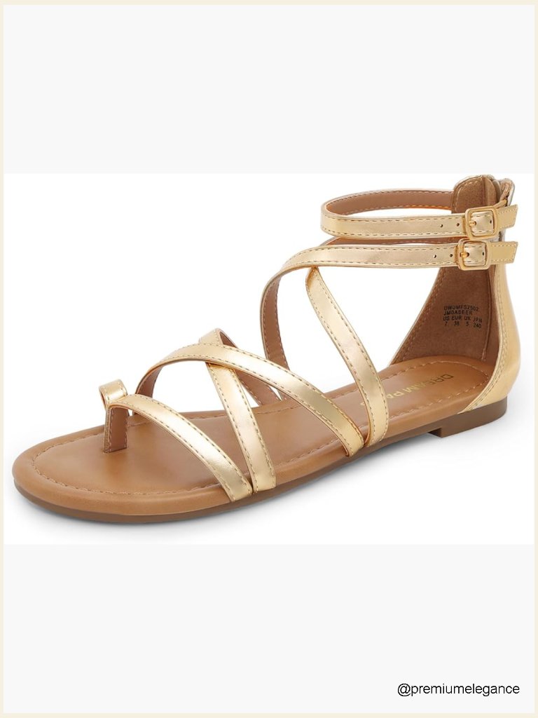 Women's Gladiator Flat Sandals Strappy Summer Beach Fisherman Thong